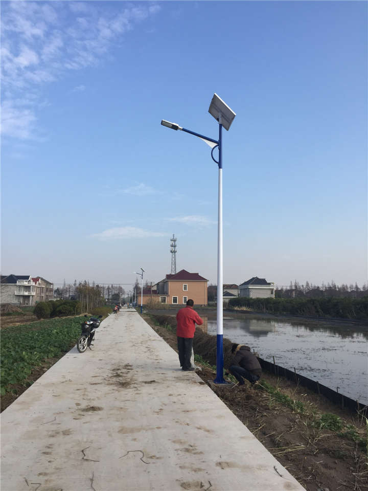 上海崇明島新農村太陽能路燈建設
